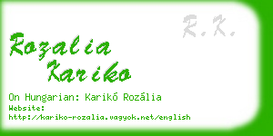 rozalia kariko business card