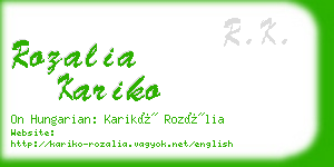 rozalia kariko business card